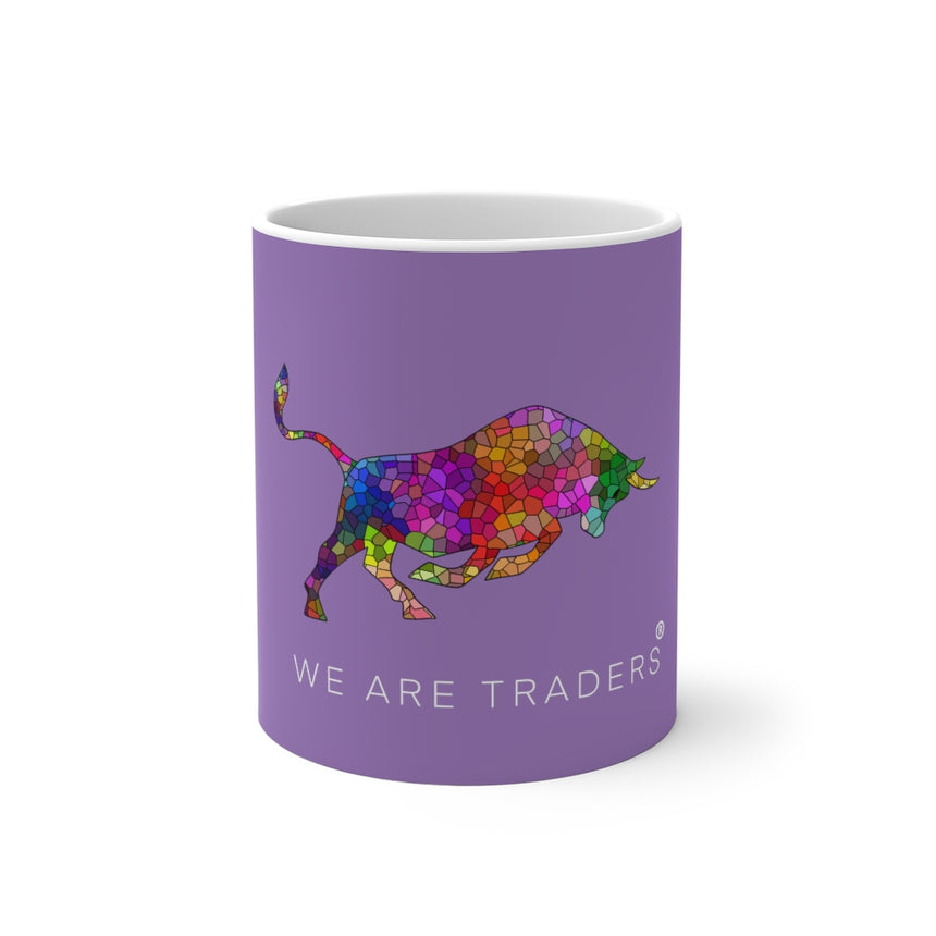 Purple Color Changing Mug with Mosaic Bull