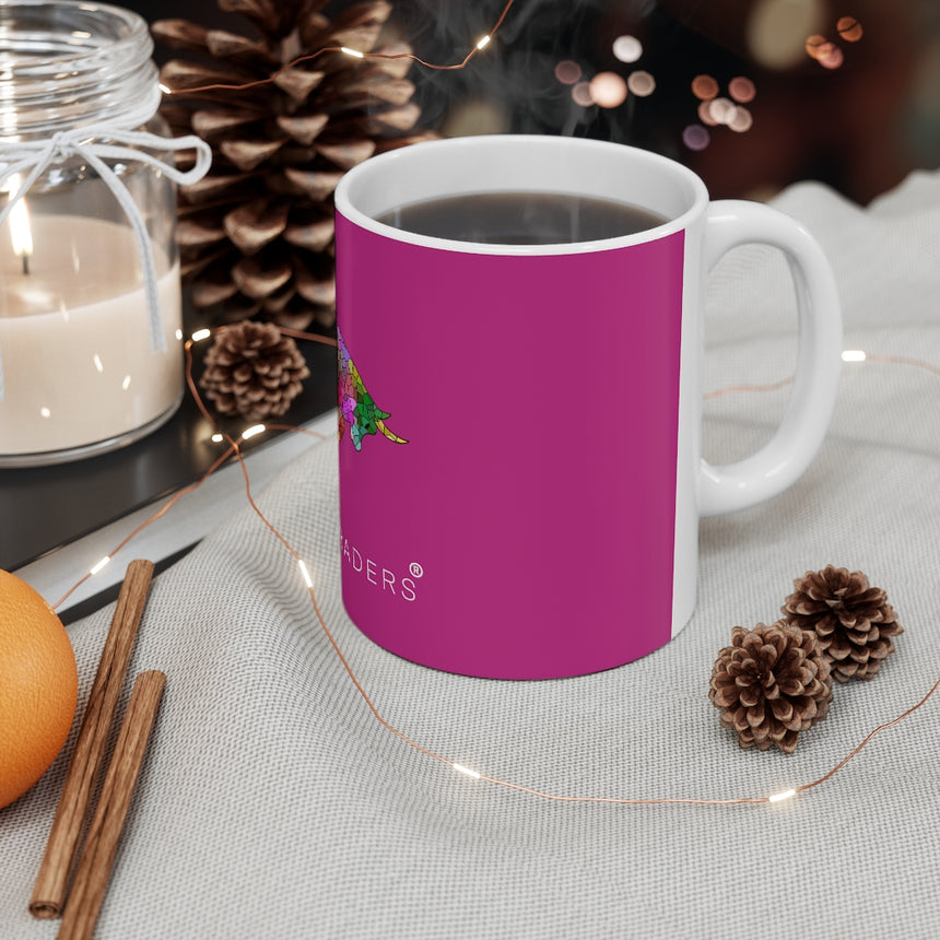 Violet Mosaic Bull Ceramic Mug 11oz