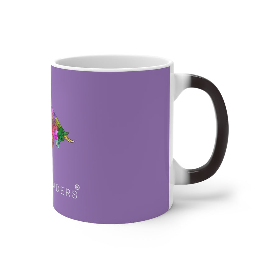Purple Color Changing Mug with Mosaic Bull