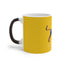 Yellow Color Changing Mug with Mosaic Bull