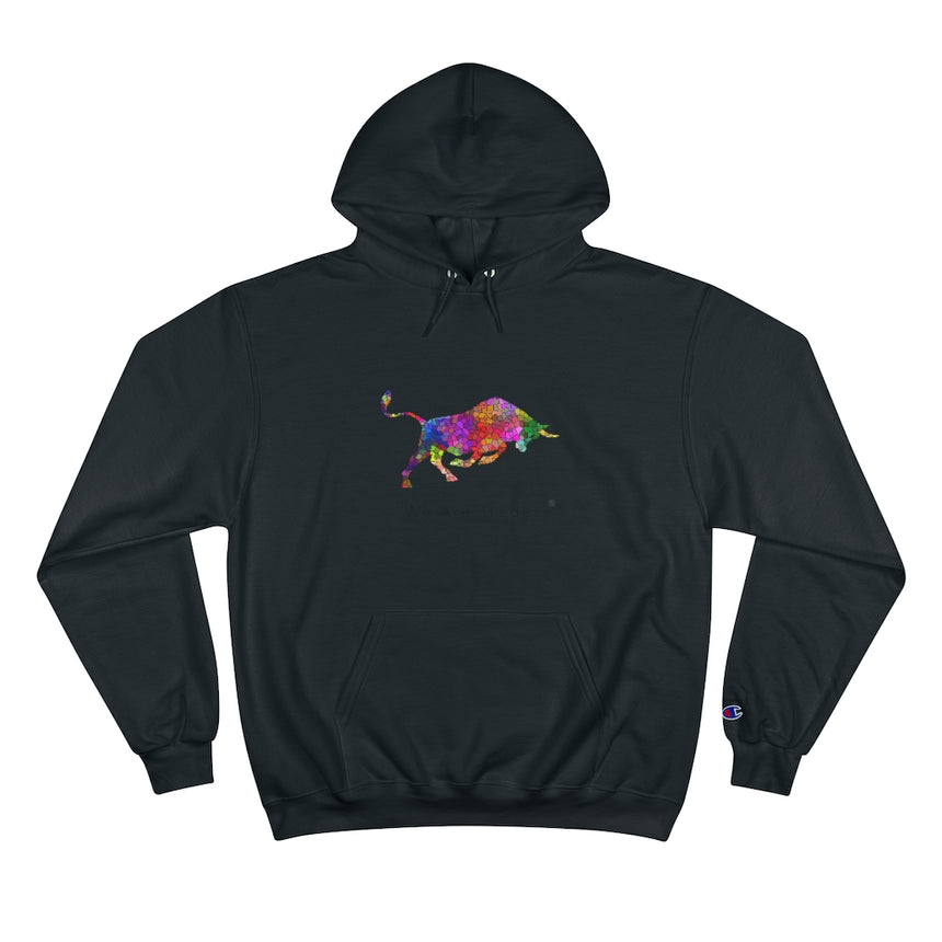 White Mosaic Bull Champion Hoodie