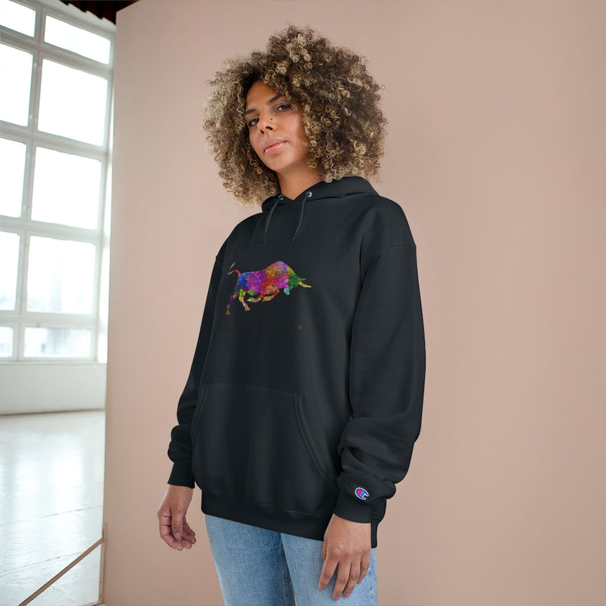 White Mosaic Bull Champion Hoodie