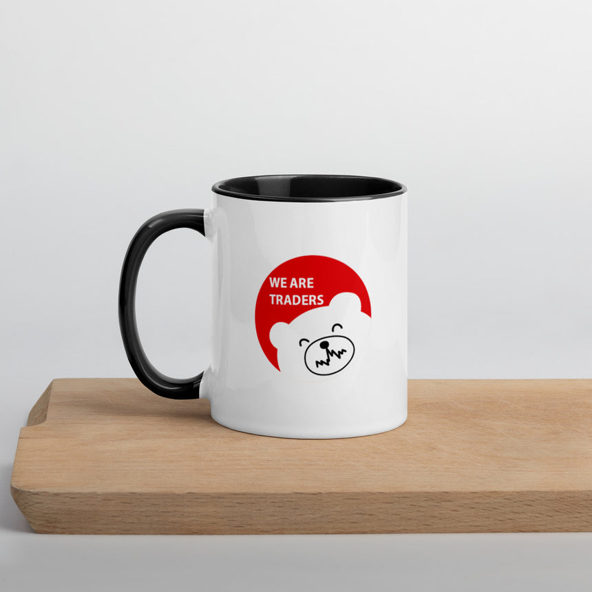 Bear Mug with Color Inside - Black/Red
