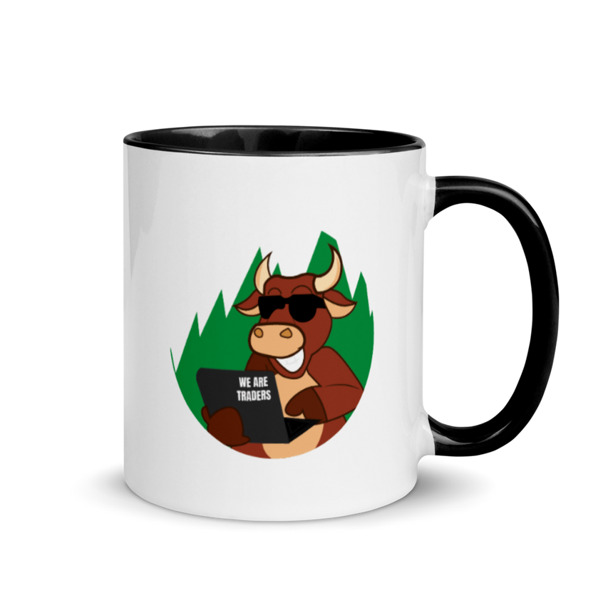 Traders Bull with Laptop Mug