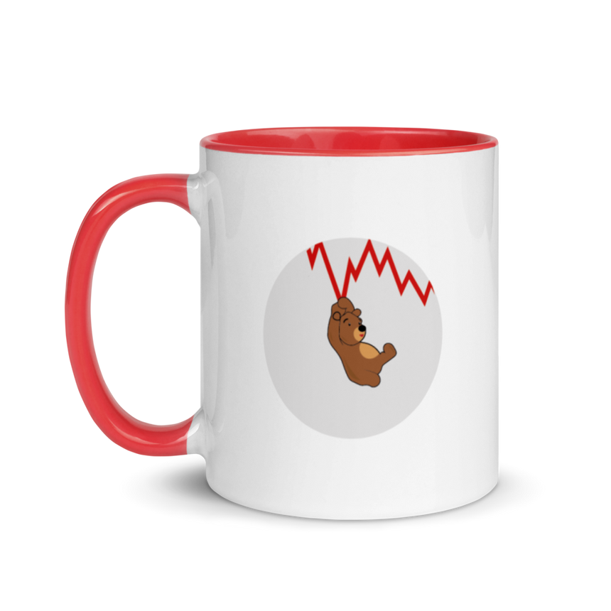 Bears on Chart white Mug - Black/ Red/ Blue/ Yellow