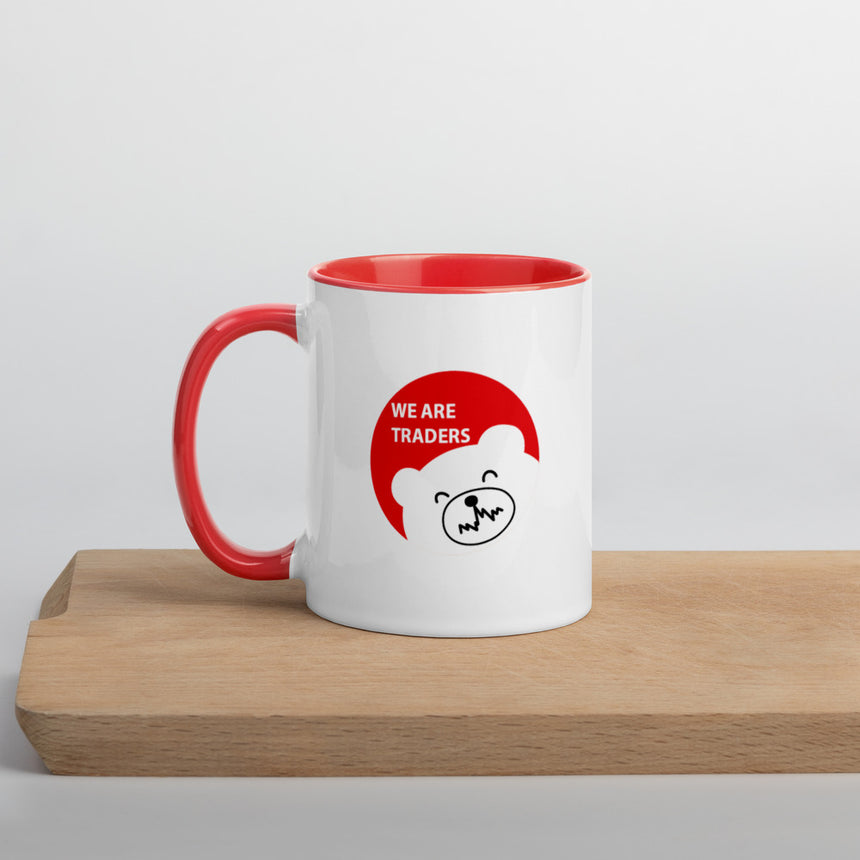 Bear Mug with Color Inside - Black/Red
