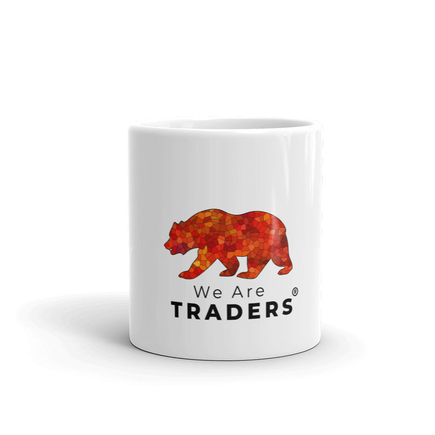 Mosaic Bear White glossy mug